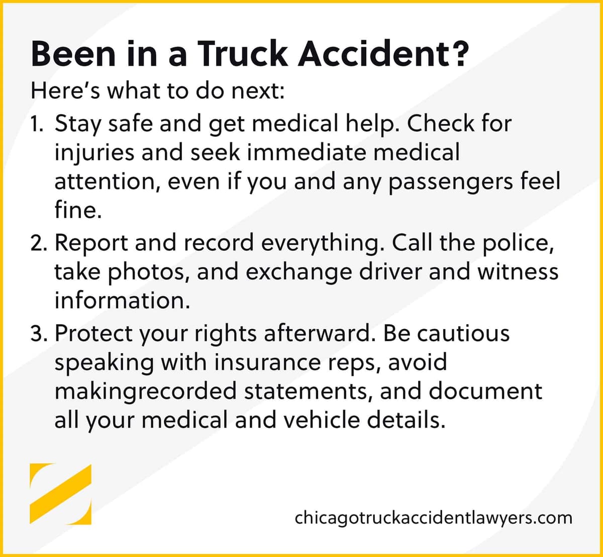 Scene after a truck accident