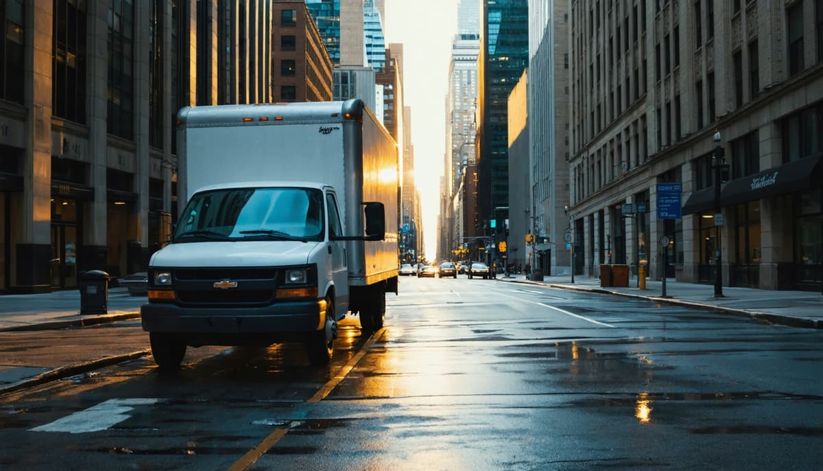 Delivery truck in Chicago